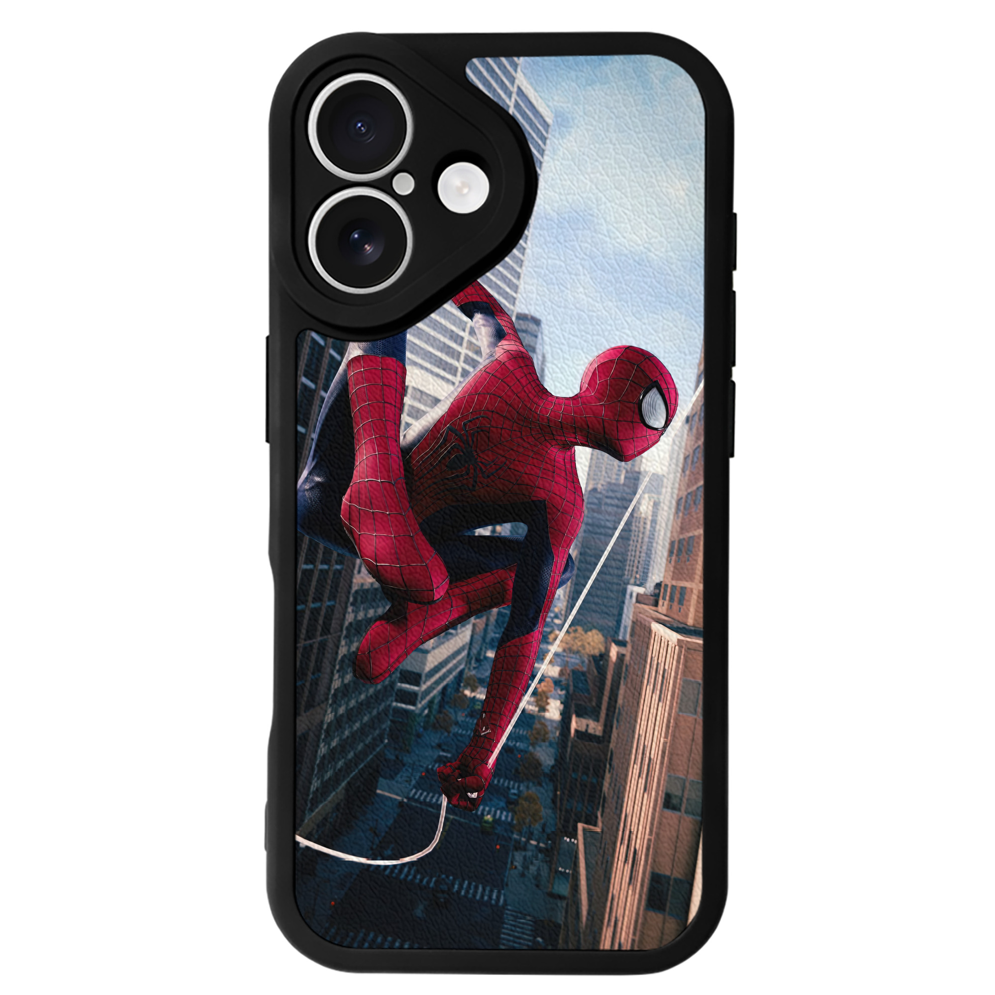 （画像用） Spider Man スパイダーマン 【iPhone 16シリーズ対応】シリコンスマホケース（レザー調） 材質：シリコン